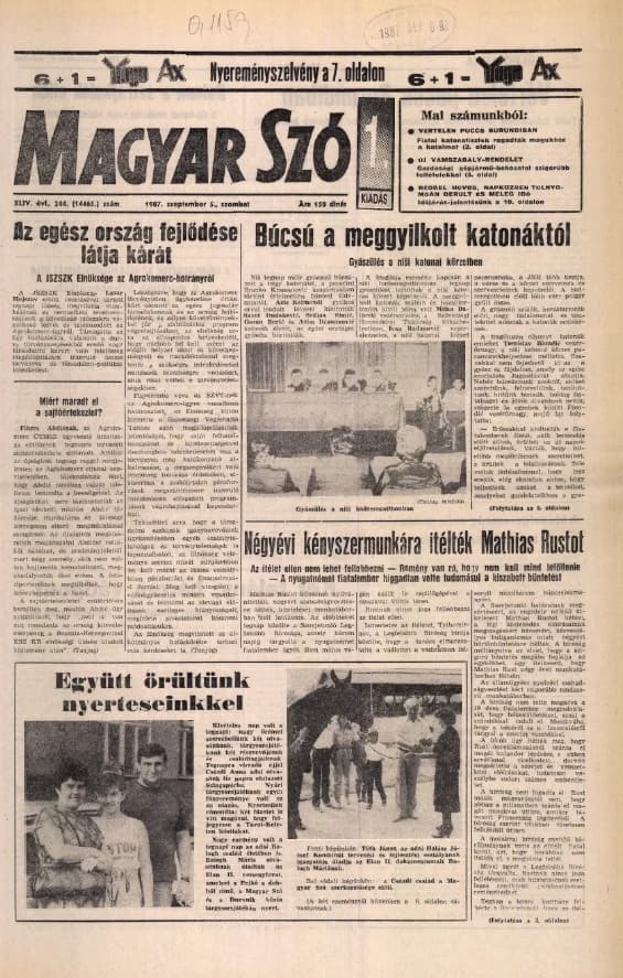 Magyar Szó, 44. évf. 1987. szeptember 5. 244. sz. 1–20. oldal