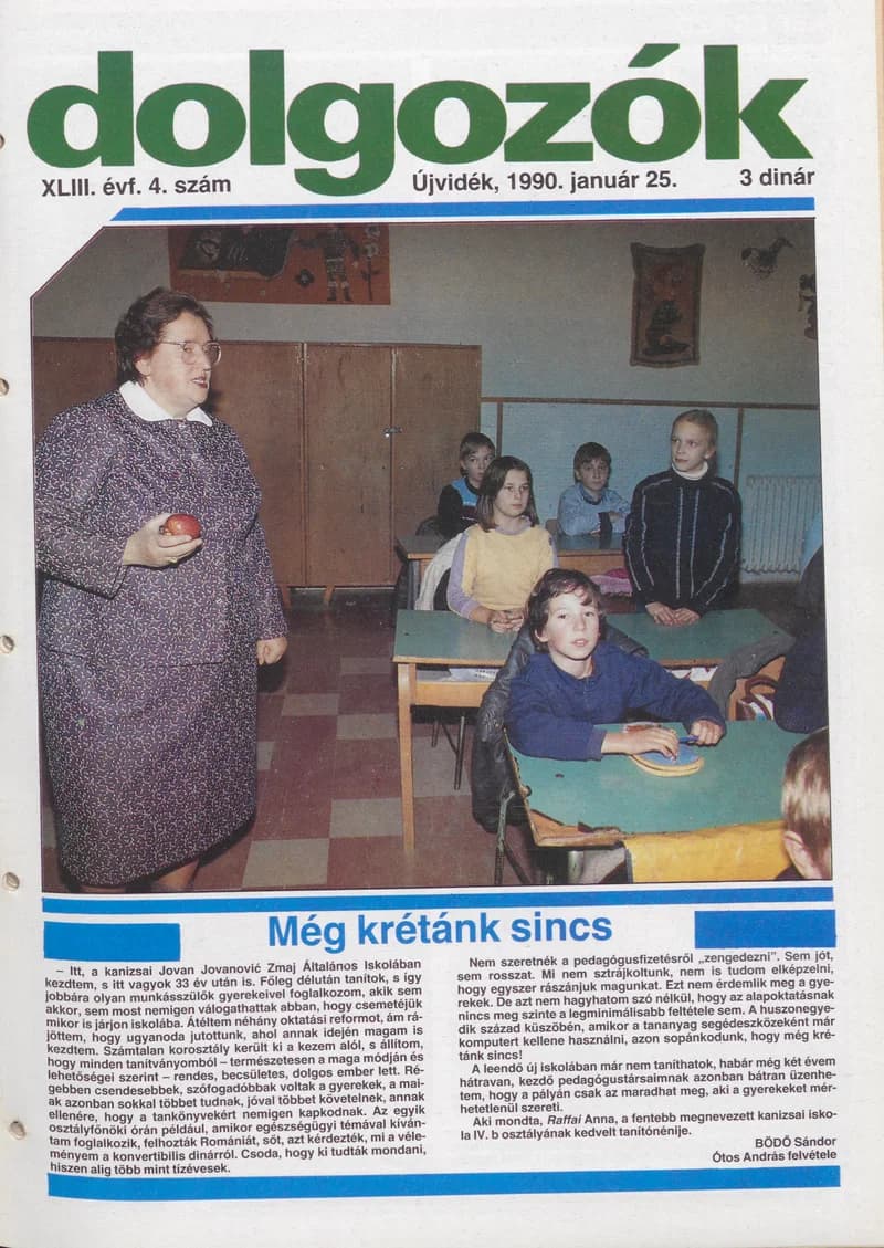 Dolgozók, 44. évf. 1990. január 25. 4. sz.