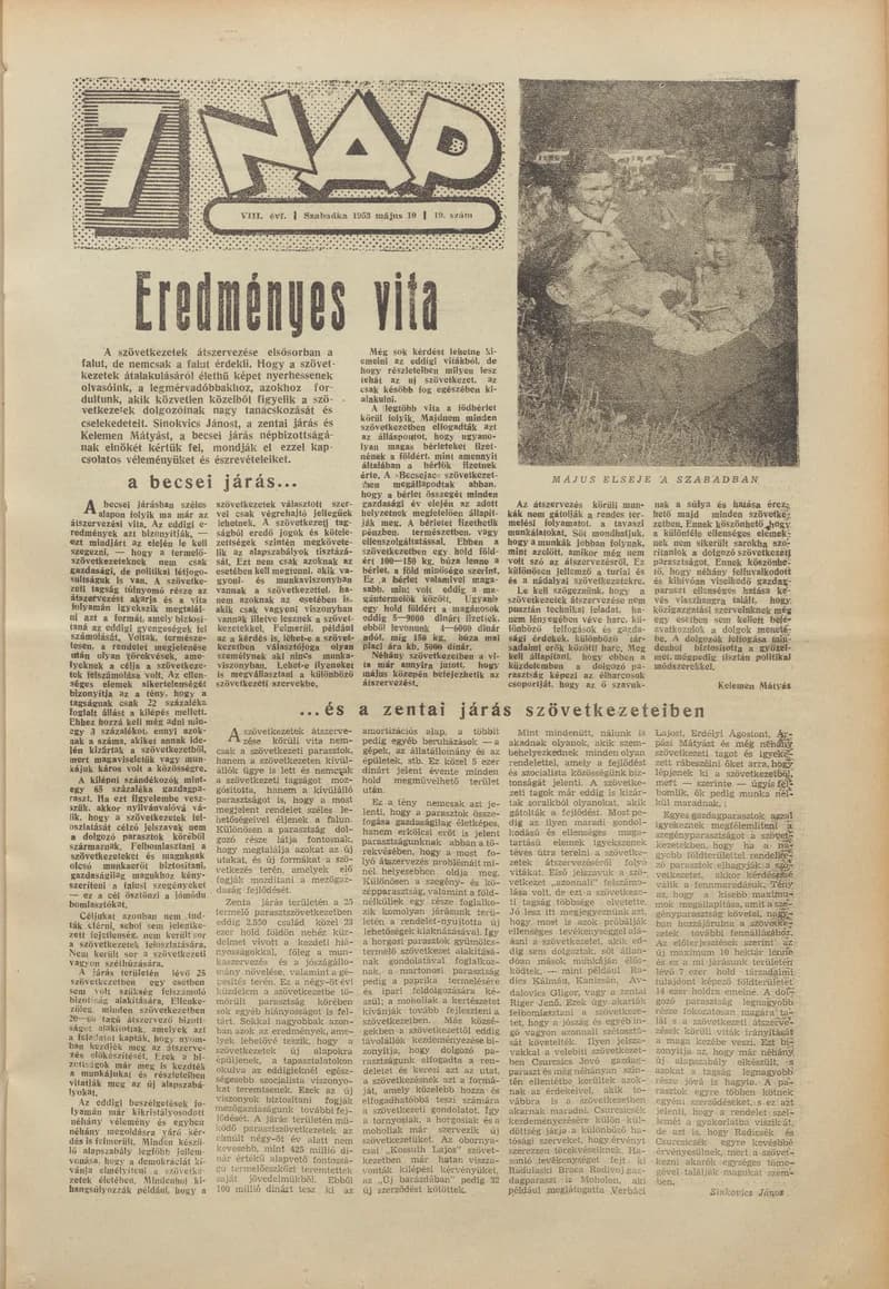 7 Nap, 8. évf. 1953. május 10. 19. sz. 1–16. oldal