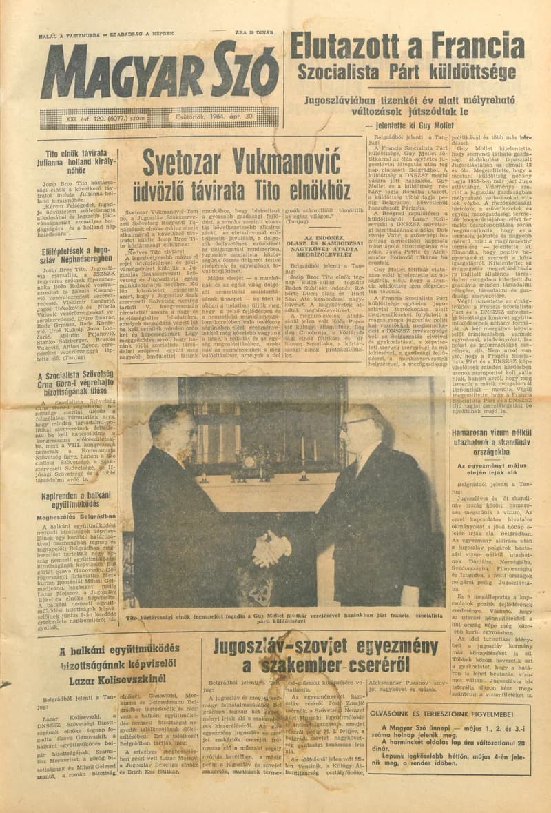 Magyar Szó, 21. évf. 1964. április 30. 120. sz. 1–12. oldal