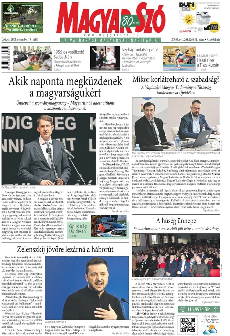 Magyar Szó, 81. évf. 2024. november 18. 268. sz. 1–16. oldal