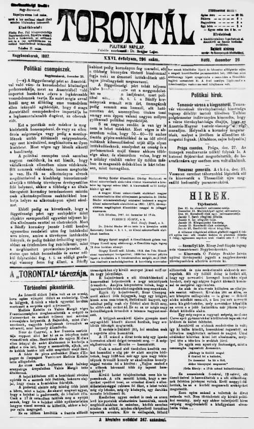 Torontál, 26. évf. 1897. december 28. 296. sz.