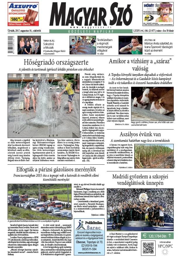 Magyar Szó, 74. évf. 2017. augusztus 10. 184. sz. 1–20. oldal