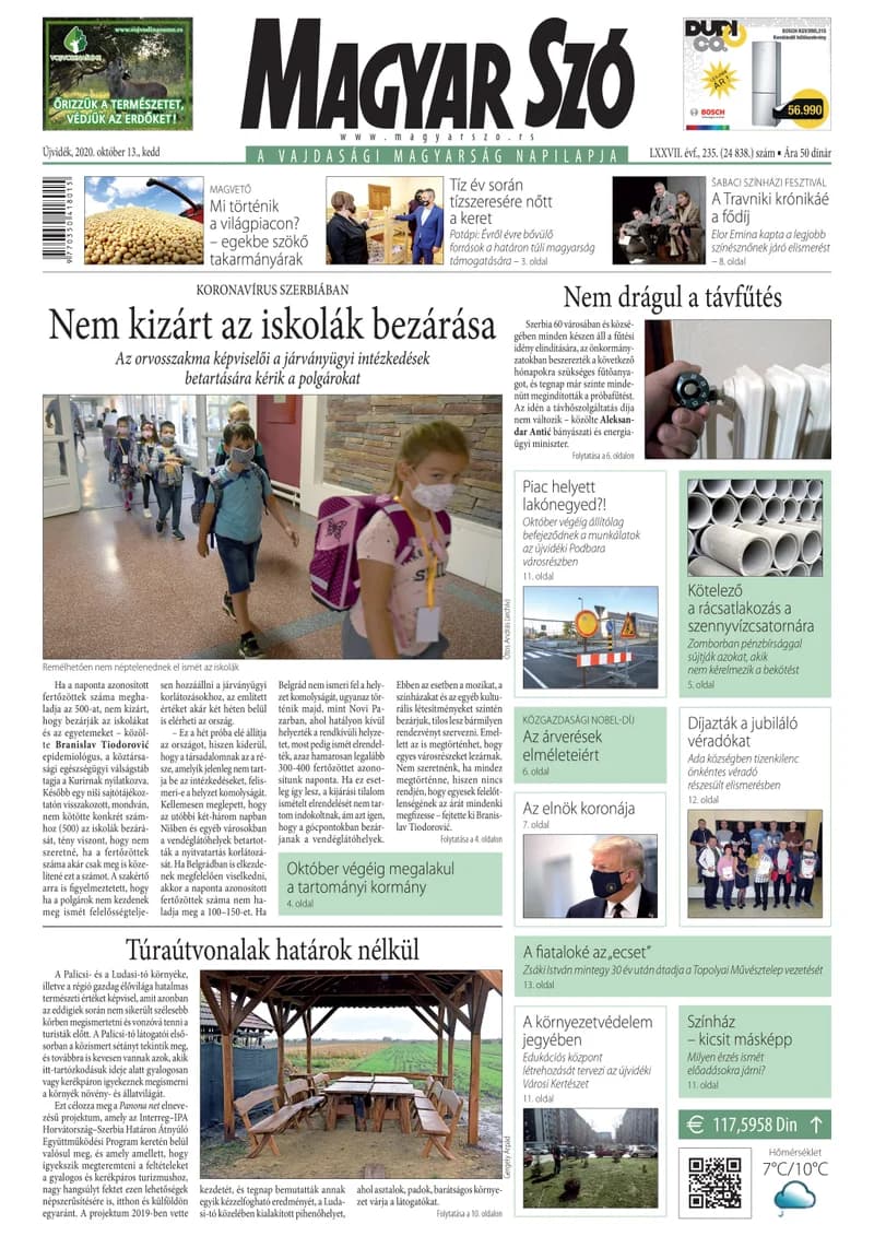 Magyar Szó, 77. évf. 2020. október 13. 235. sz. 1–20. oldal