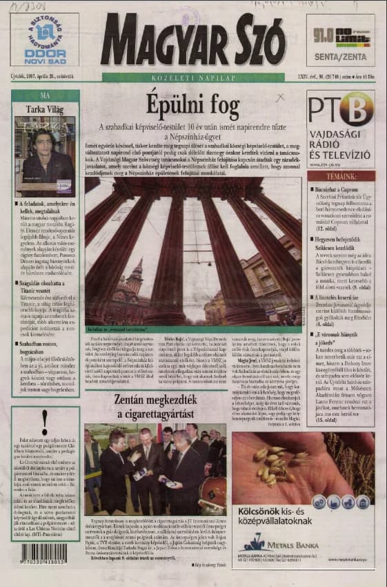 Magyar Szó, 64. évf. 2007. április 26. 96. sz. 1–20. oldal