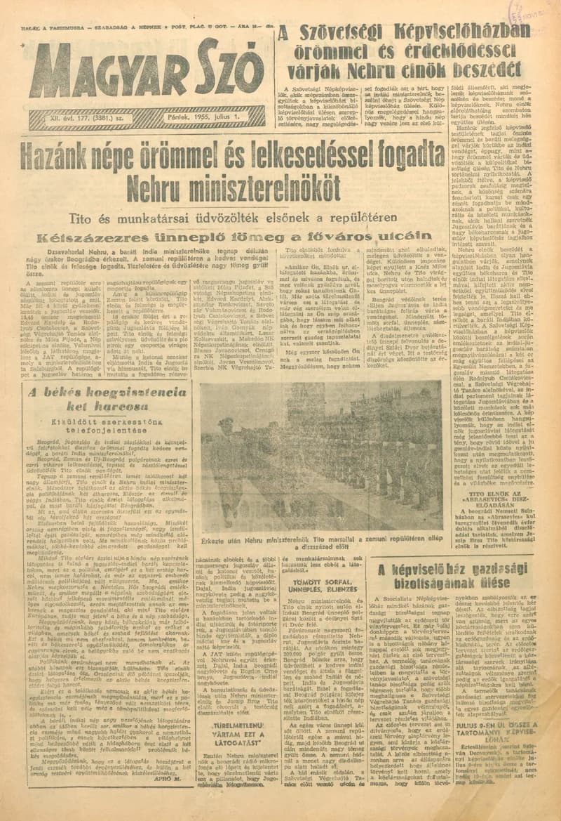Magyar Szó, 12. évf. 1955. július 1. 177. sz. 1–8. oldal