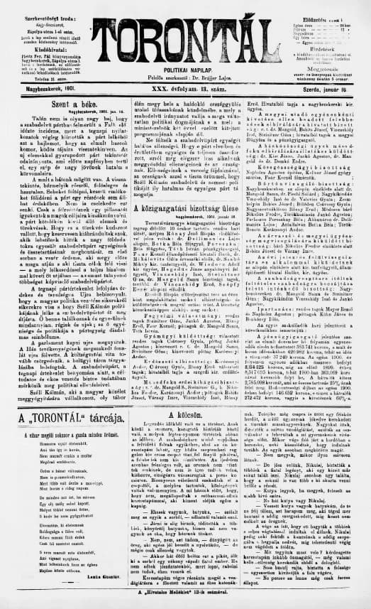 Torontál, 30. évf. 1901. január 16. 13. sz.