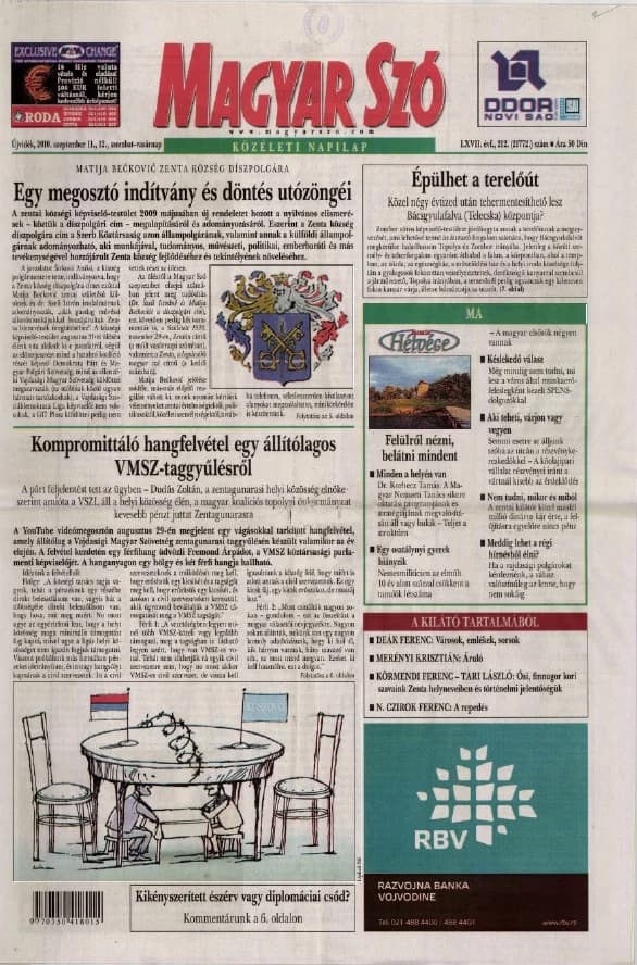 Magyar Szó, 67. évf. 2010. szeptember 11. – 12. 212. sz. 1–48. oldal