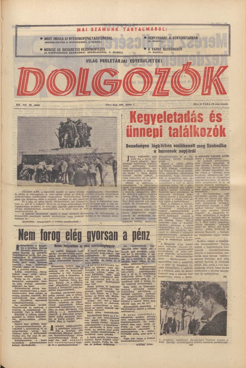 Dolgozók, 21. évf. 1967. július 7. 28. sz.