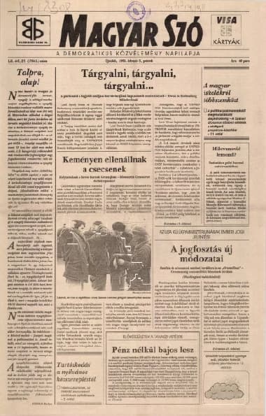 Magyar Szó, 52. évf. 1995. február 3. 27. sz. 1–16. oldal