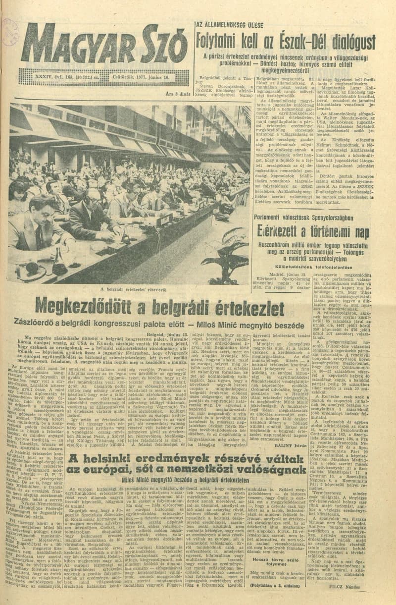 Magyar Szó, 34. évf. 1977. június 16. 163. sz.