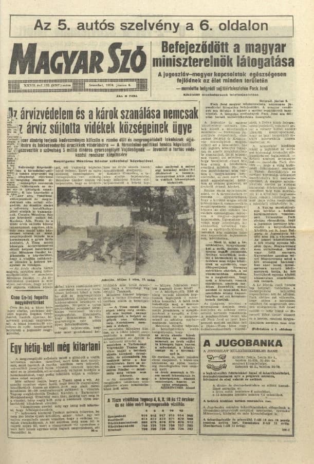 Magyar Szó, 27. évf. 1970. június 6. 153. sz. 1–20. oldal