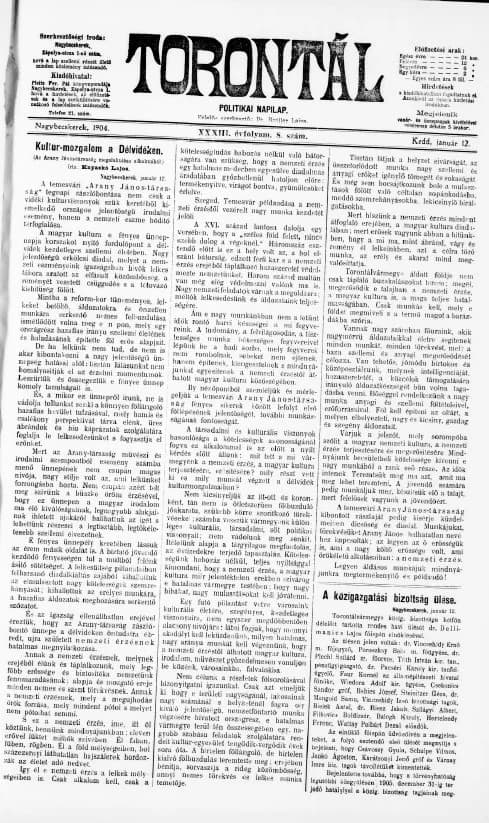 Torontál, 33. évf. 1904. január 12. 8. sz.