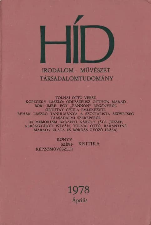 Híd, 42. évf. 1978. április. 4. sz. 409–552. oldal