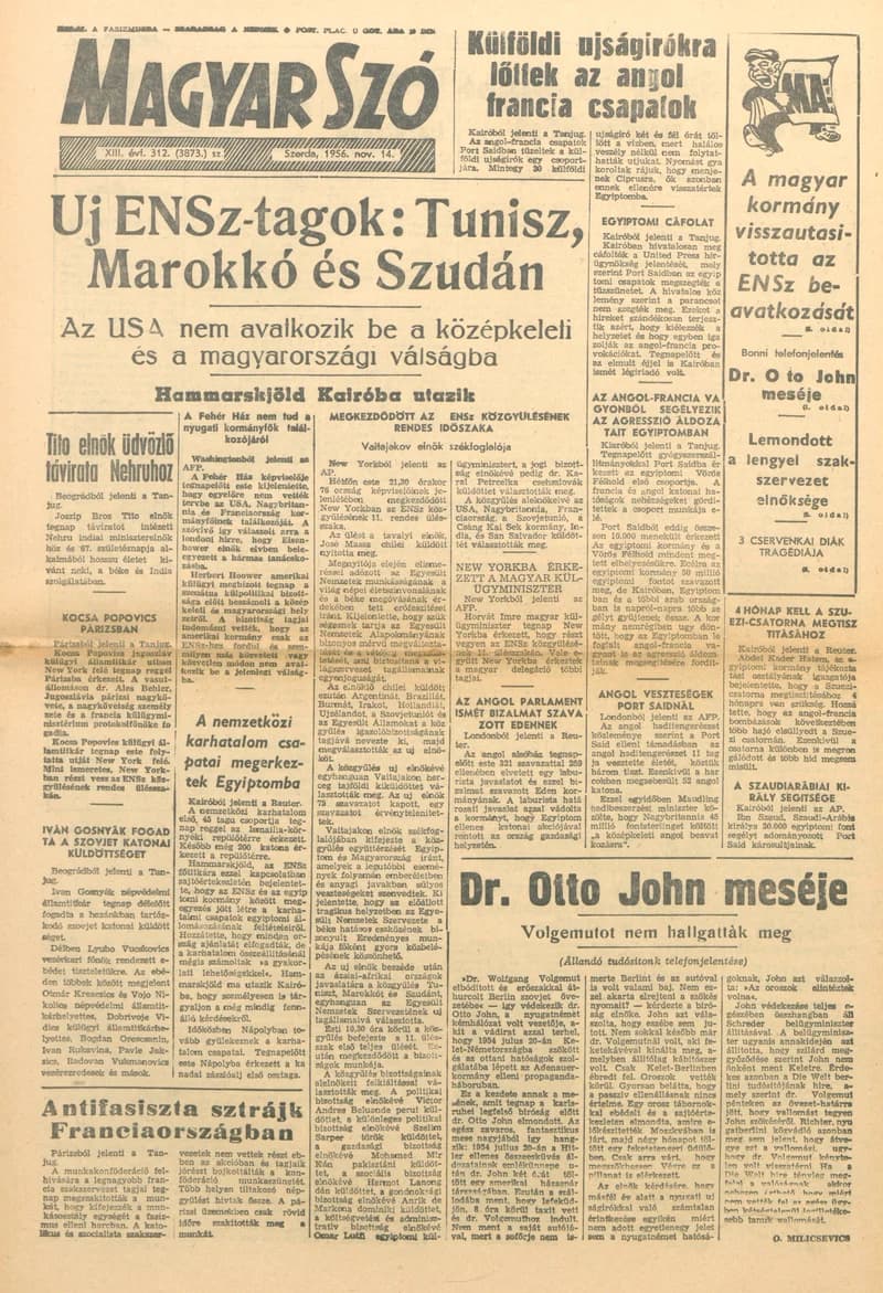 Magyar Szó, 13. évf. 1956. november 15. 313. sz. 1–8. oldal