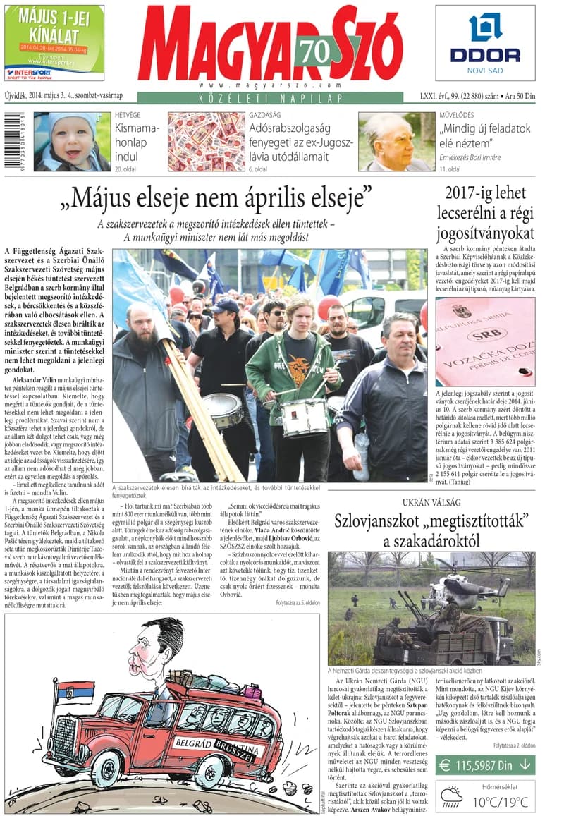 Magyar Szó, 71. évf. 2014. május 3. – 4. 99. sz. 1–32. oldal