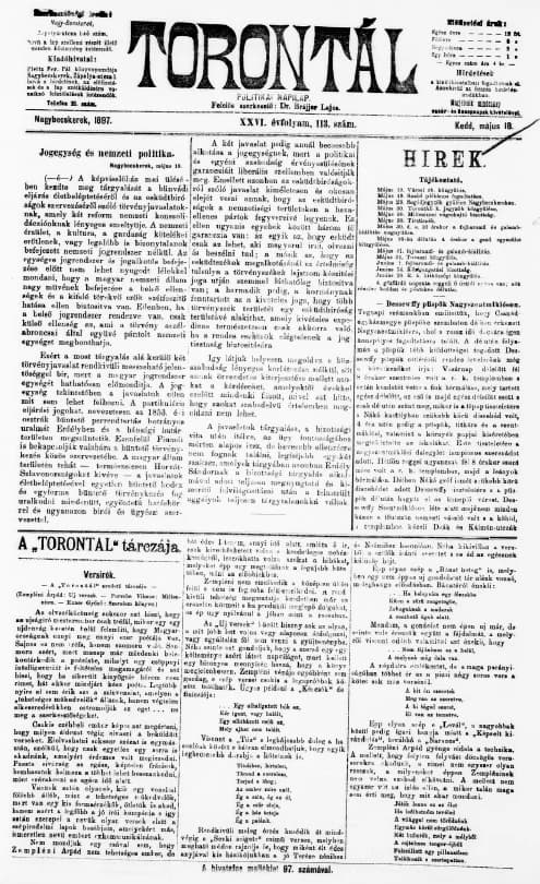 Torontál, 26. évf. 1897. május 18. 113. sz.