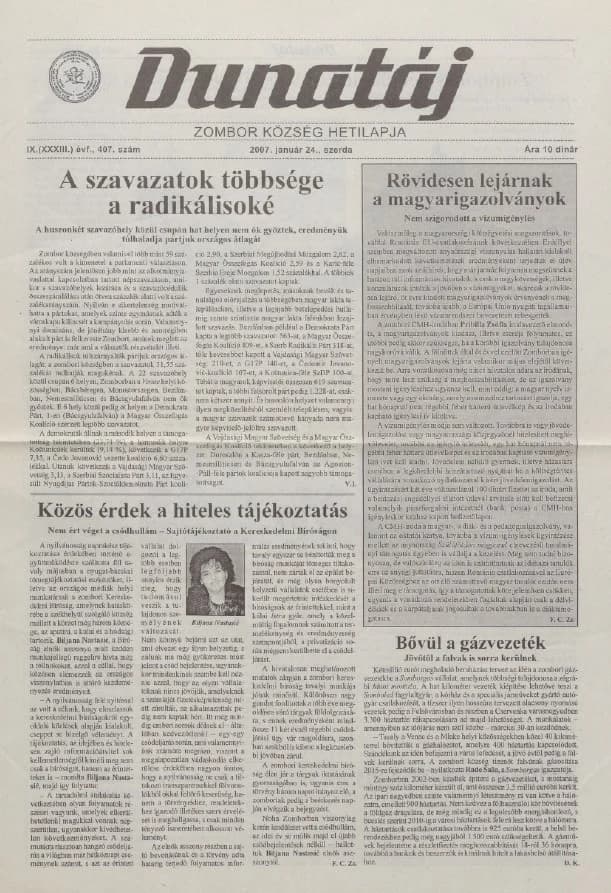 Dunatáj, 9. évf. 2007. január 24. 407. sz.