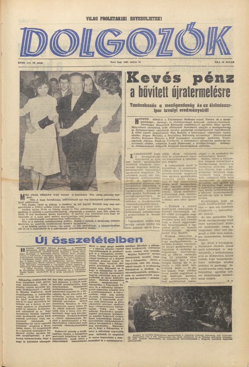 Dolgozók, 19. évf. 1965. május 21. 20. sz.