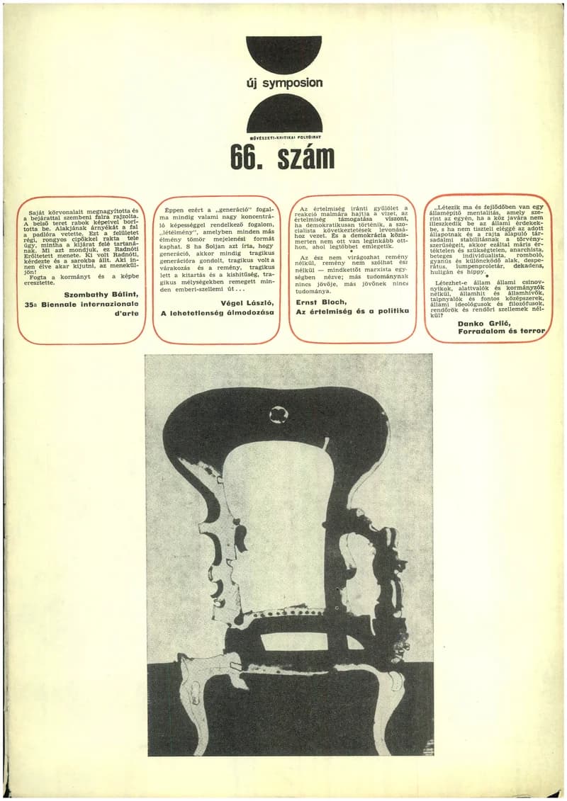 Új Symposion, 6. évf. 1970. október 20. 66. sz. 1–28. oldal