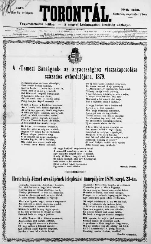 Torontál, 8. évf. 1879. szeptember 25. 39. sz.