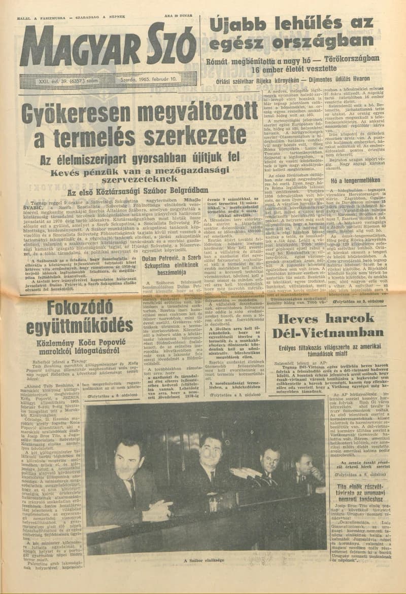 Magyar Szó, 22. évf. 1965. február 10. 39. sz. 1–16. oldal