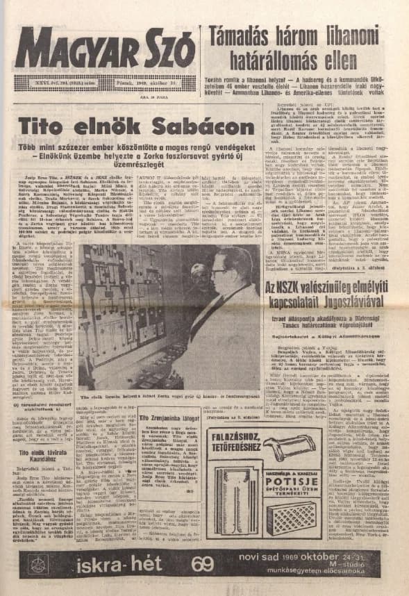 Magyar Szó, 26. évf. 1969. október 24. 294. sz. 1–12. oldal