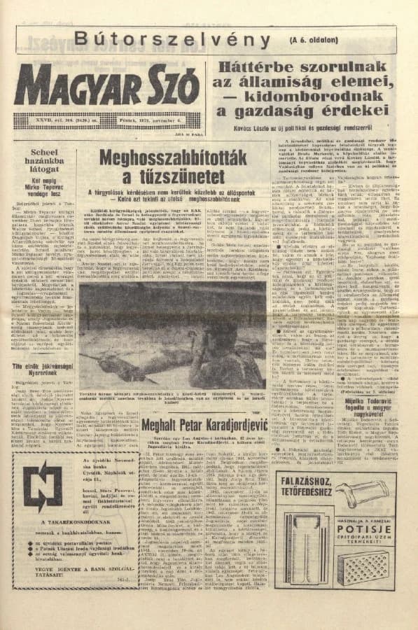 Magyar Szó, 27. évf. 1970. november 6. 306. sz. 1–12. oldal