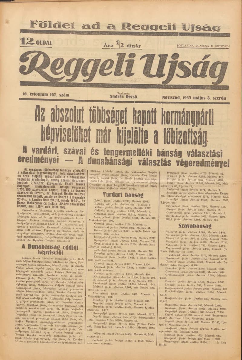 Reggeli Újság, 16. évf. 1935. május 8. 107. sz.