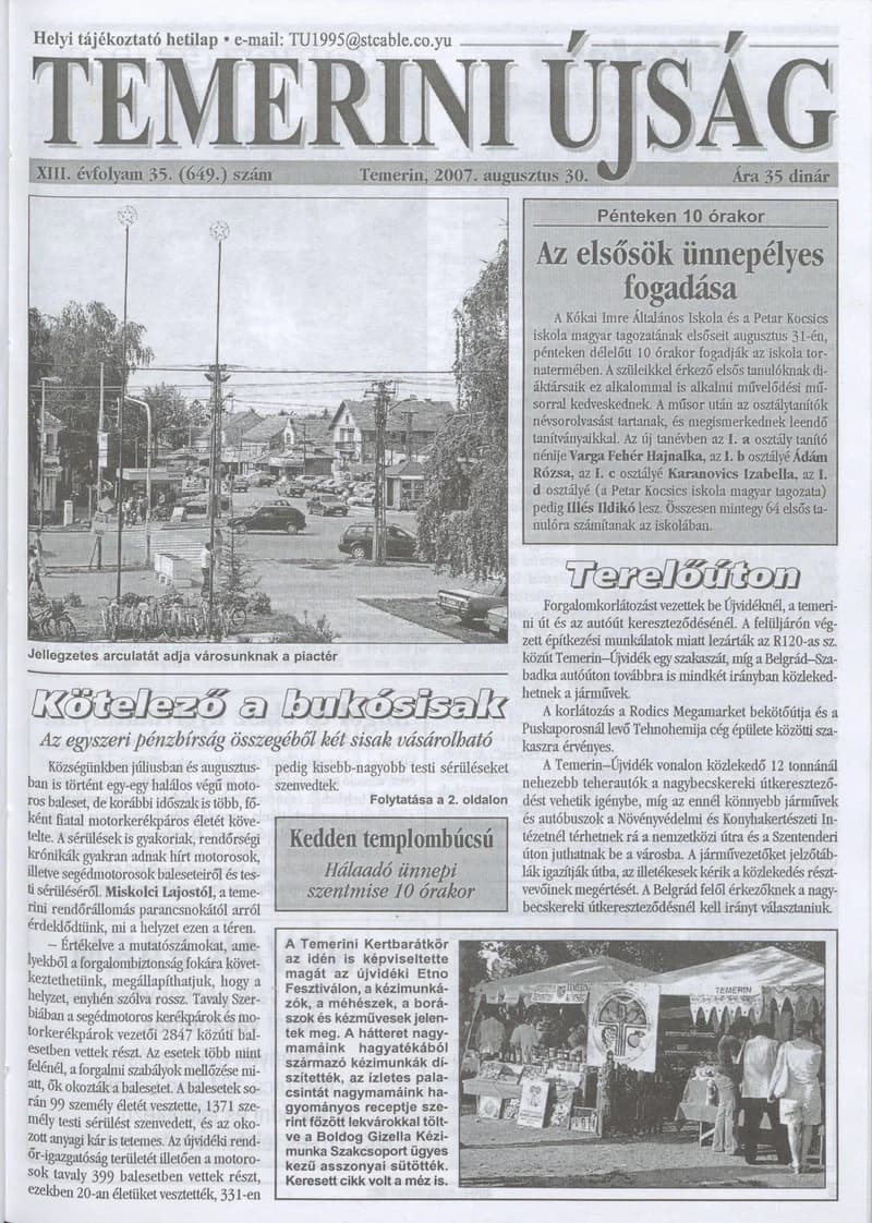 Temerini Újság, 13. évf. 2007. augusztus 30. 35. sz.