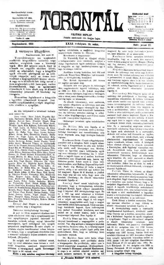 Torontál, 31. évf. 1902. január 20. 15. sz.