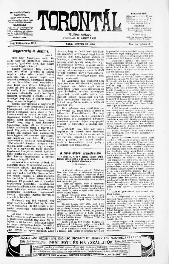 Torontál, 39. évf. 1910. július 6. 151. sz.