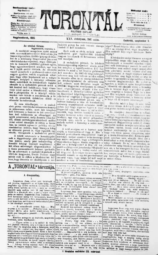 Torontál, 25. évf. 1896. szeptember 3. 202. sz.