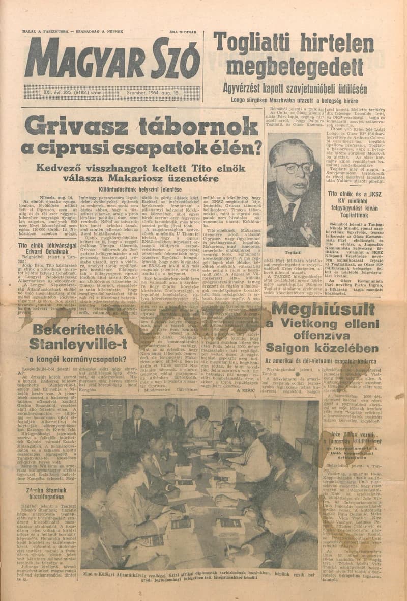 Magyar Szó, 21. évf. 1964. augusztus 15. 225. sz. 1–12. oldal