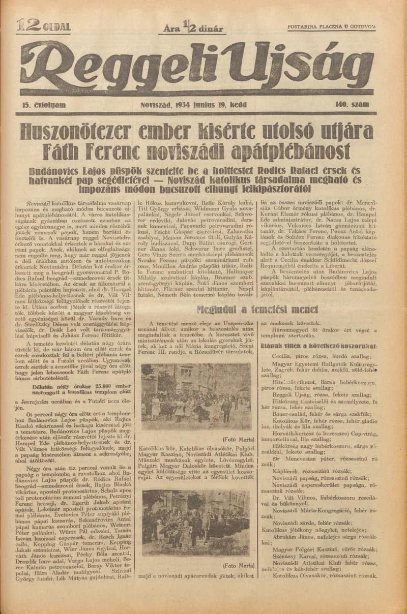 Reggeli Újság, 15. évf. 1934. június 19. 140. sz.