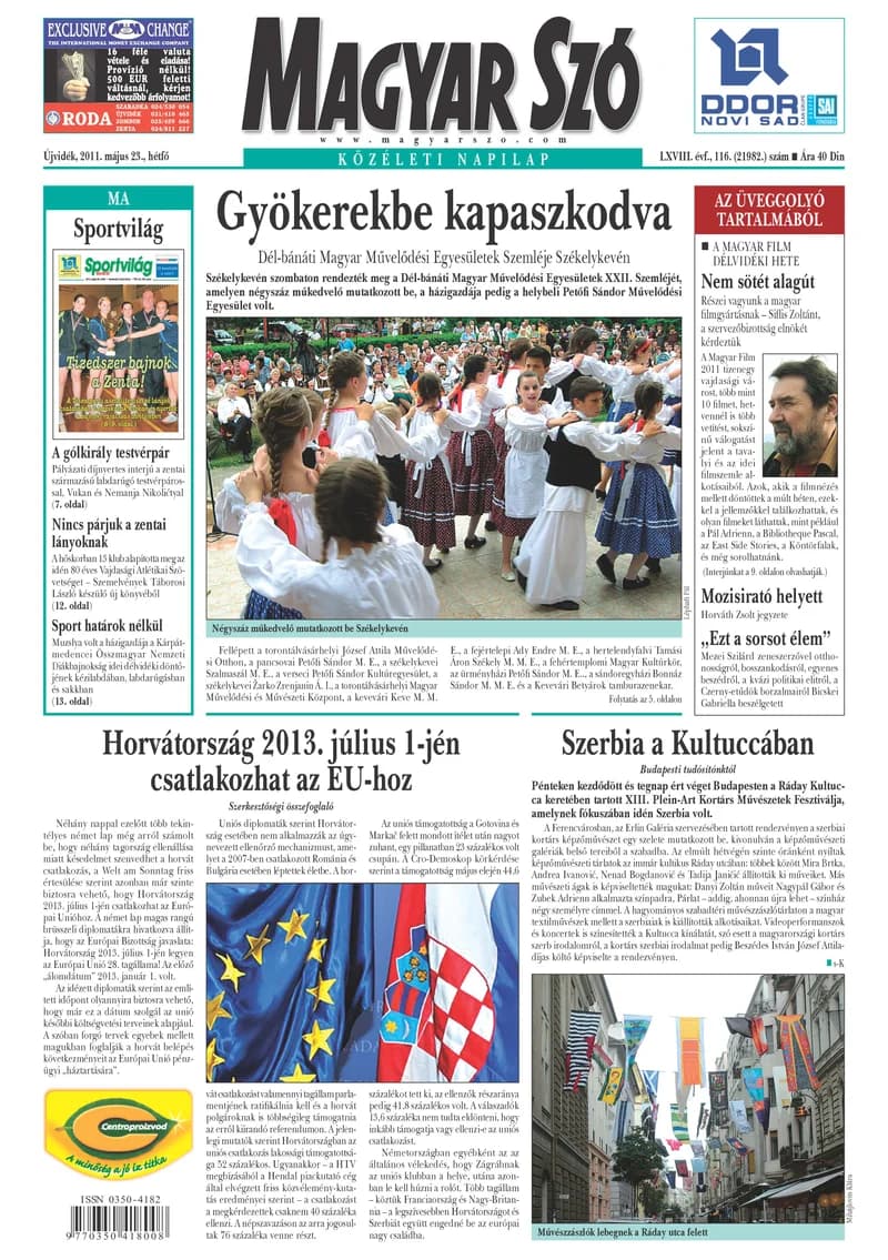 Magyar Szó, 68. évf. 2011. május 23. 16. sz. 1–16. oldal