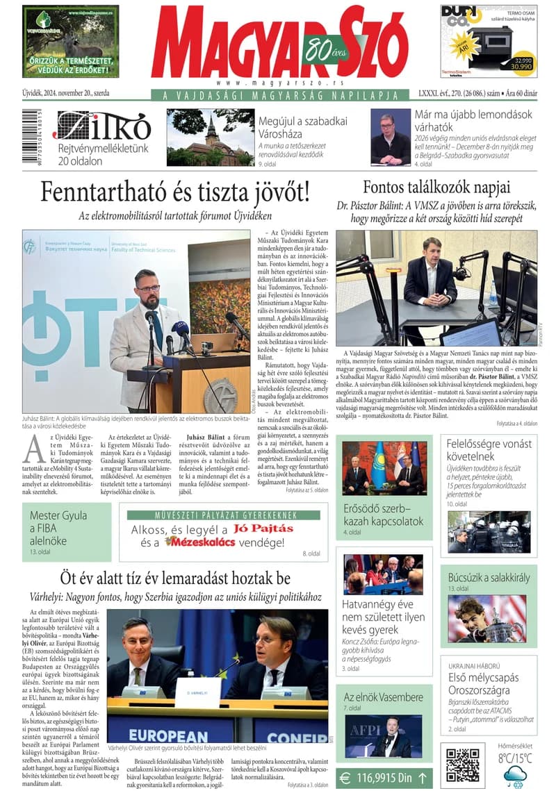 Magyar Szó, 81. évf. 2024. november 20. 270. sz. 1–16. oldal