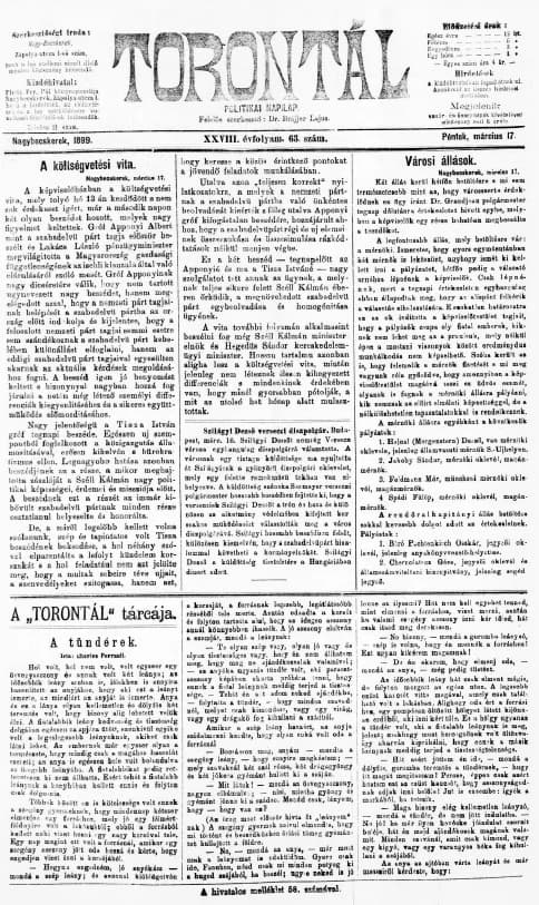 Torontál, 28. évf. 1899. március 17. 63. sz.