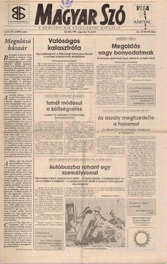 Magyar Szó, 50. évf. 1993. augusztus 24. 229. sz. 1–16. oldal