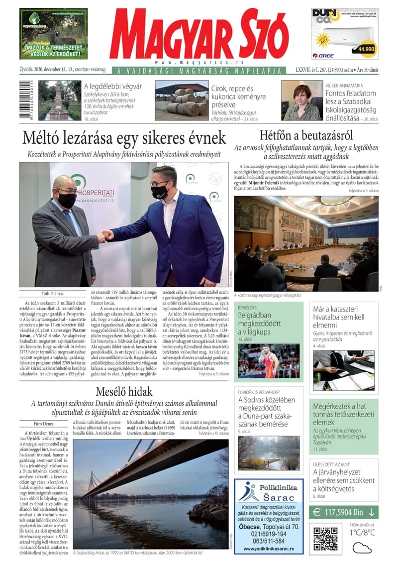 Magyar Szó, 77. évf. 2020. december 12. – 13. 287. sz. 1–32. oldal