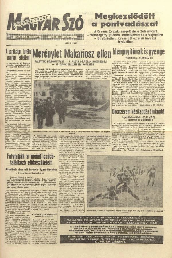 Magyar Szó, 27. évf. 1970. március 9. 66. sz. 1–16. oldal