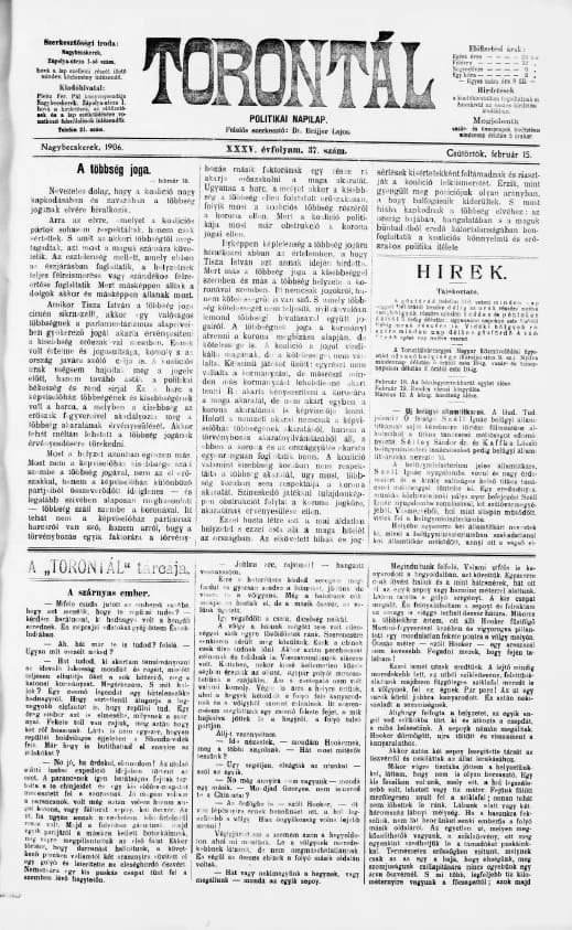 Torontál, 35. évf. 1906. február 15. 37. sz.