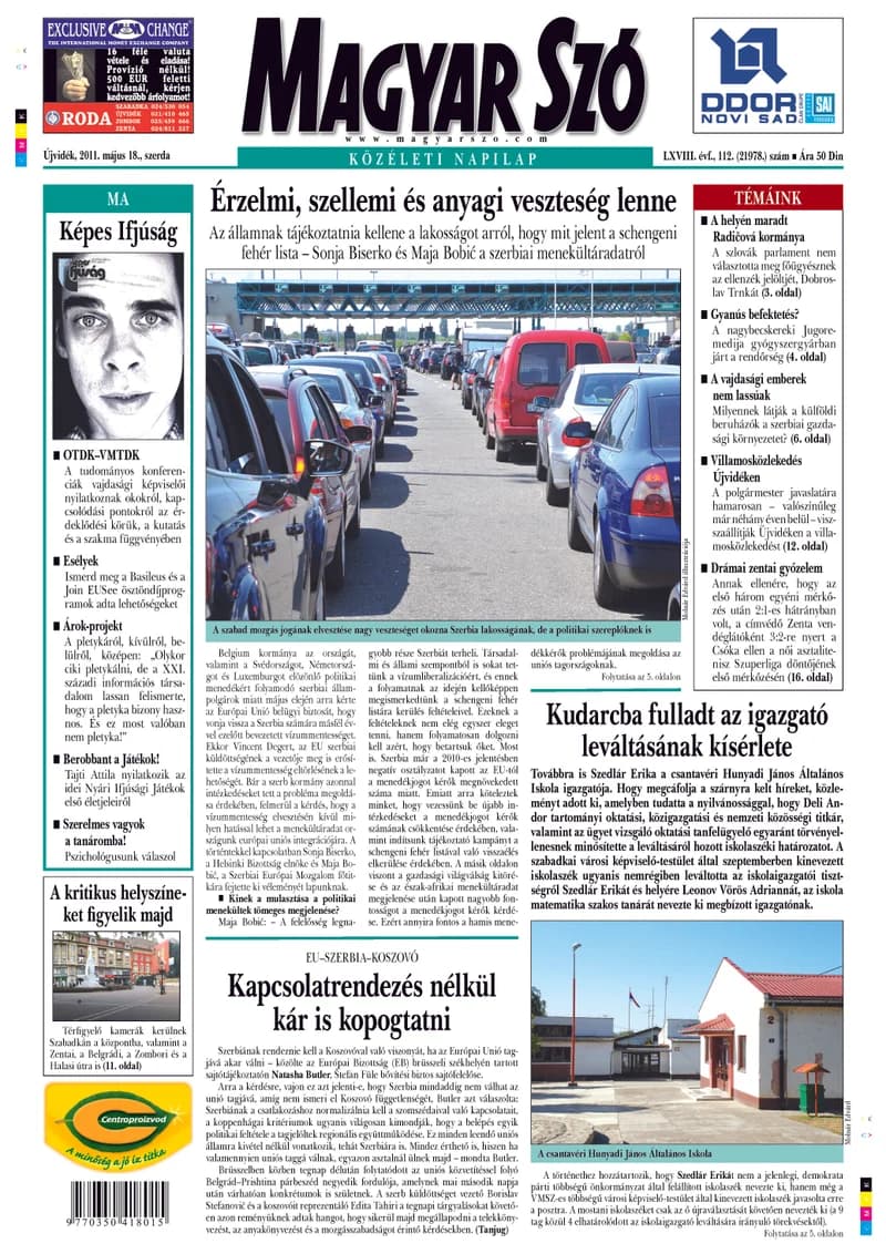 Magyar Szó, 68. évf. 2011. május 18. 112. sz. 1–20. oldal