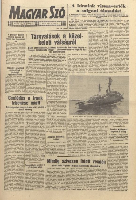 Magyar Szó, 31. évf. 1974. január 21. 19. sz. 1–20. oldal