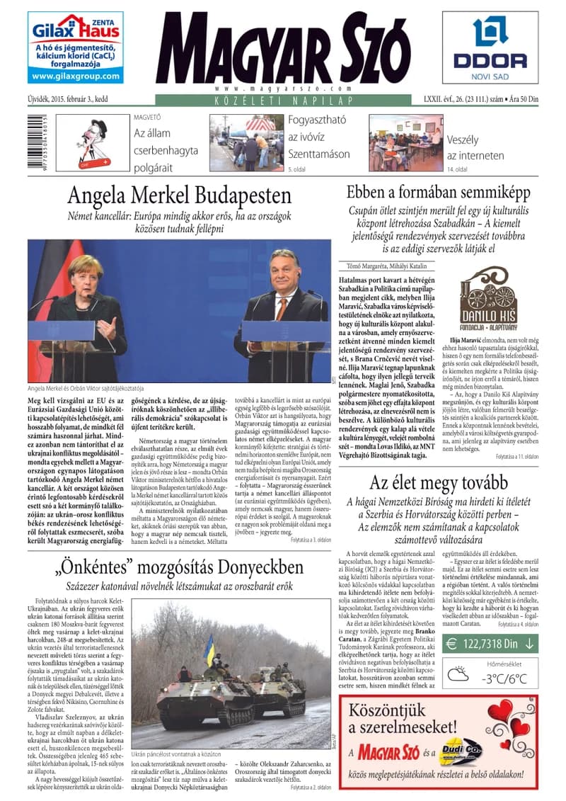 Magyar Szó, 72. évf. 2015. február 3. 26. sz. 1–20. oldal