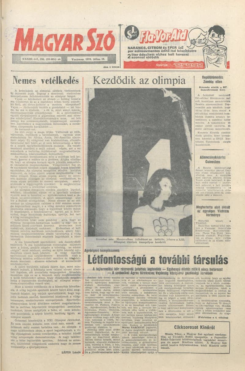 Magyar Szó, 33. évf. 1976. július 18. 196. sz. 1–28. oldal
