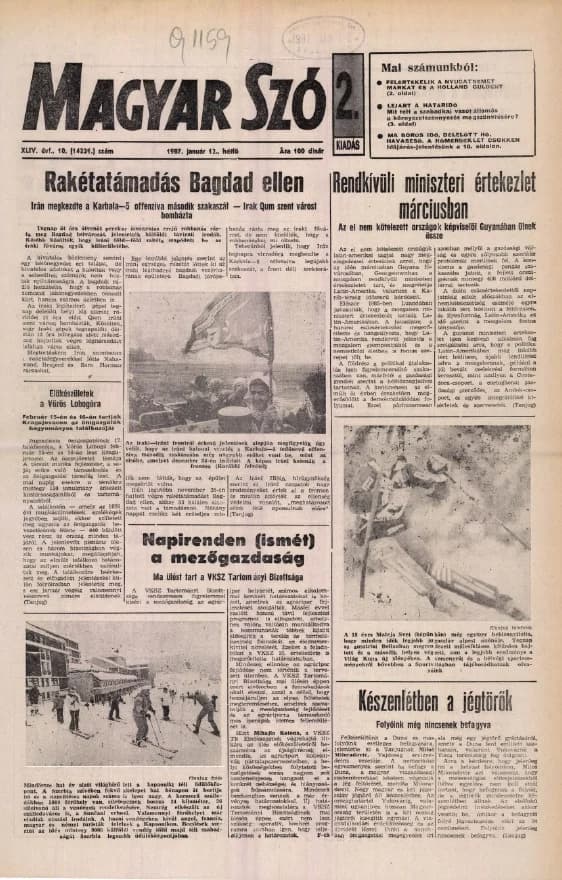 Magyar Szó, 44. évf. 1987. január 12. 10. sz. 1–10. oldal