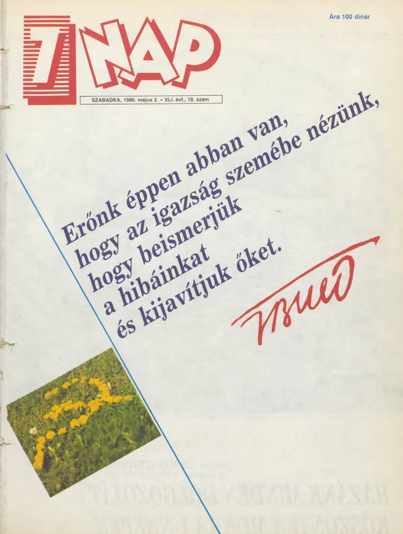 7 Nap, 41. évf. 1986. május 2. 18. sz. 1–68. oldal