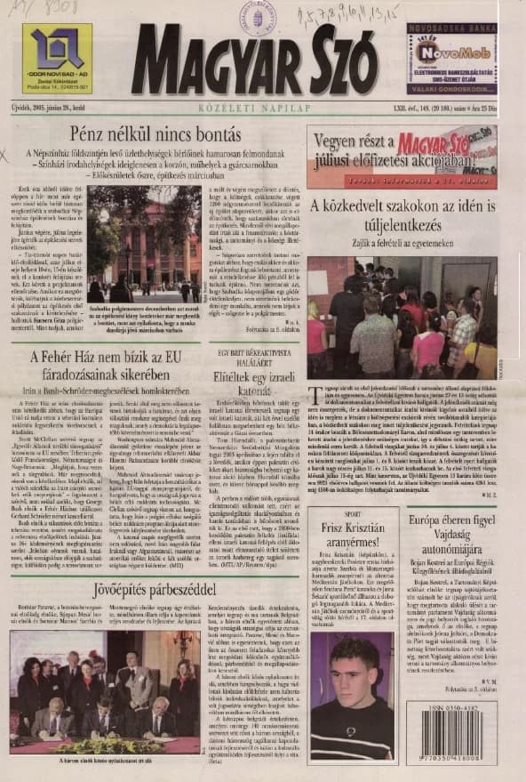 Magyar Szó, 62. évf. 2005. június 28. 149. sz. 1–20. oldal