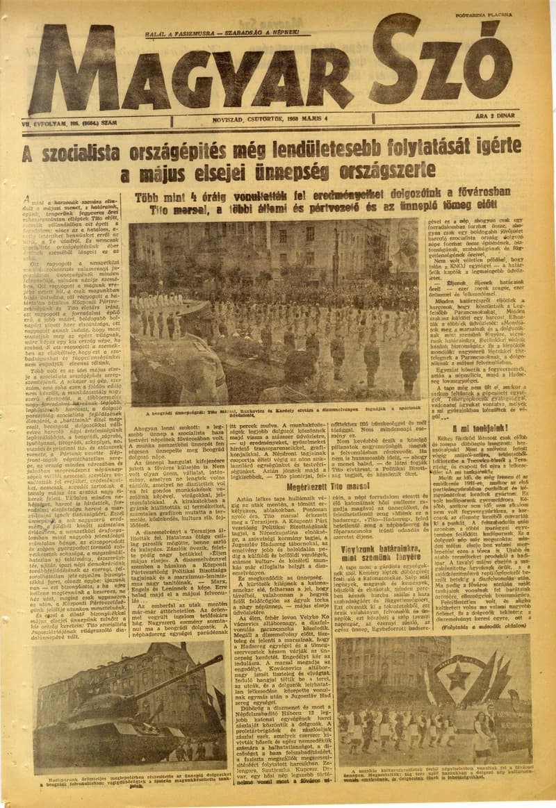 Magyar Szó, 7. évf. 1950. május 4. 105. sz. 1–4. oldal
